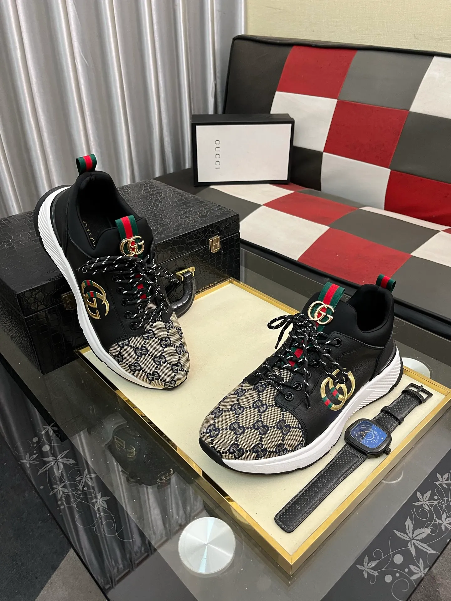 Men's Men's Shoes 💰458 ⌚️⌚️[GUCCI] Gucci men's casual shoes are absolutely popular 🔥The ultimate matching item for trendy men! The charm of super texture is irresistible, the main recommendation, the flower leather color is bright! The upper is made of high-quality brand printed fabric with cowhide, breathable leather lining and wear-resistant rubber sole, noble and elegant! Extremely comfortable🎁🎁You can be as handsome as you want💪 38-445⃣️colors available